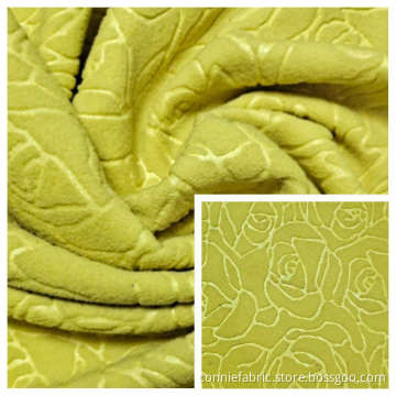 100% Polyester Polar Fleece with Flower Emboss fabric